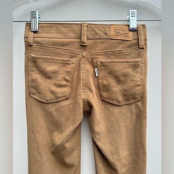 Levi’s 710 Super Skinny Faux Suede Tan Girl’s Pants Size 6 Years - Picture 8 of 14